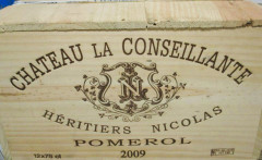 12 bouteilles CHÂTEAU LA CONSEILLANTE 2009 Pomerol Caisse bois d'origine  