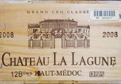 12 bouteilles CHÂTEAU LA LAGUNE 2008 3è GC Haut Médoc Caisse bois d'origine