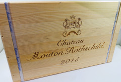 6 bouteilles CHÂTEAU MOUTON ROTHSCHILD 2015 1er GC Pauillac Caisse bois d'origine