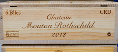 6 bouteilles CHÂTEAU MOUTON ROTHSCHILD 2018 1er GC Pauillac Caisse bois d'origine