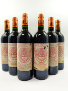 6 bouteilles CHÂTEAU PICHON LONGUEVILLE BARON 1996 2è GC Pauillac (étiquettes tachées