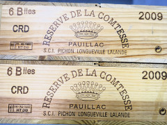 12 bouteilles RESERVE DE LA COMTESSE 2009 Pauillac (2x6) Caisse bois d'origine