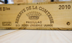 6 bouteilles  RESERVE DE LA COMTESSE 2010 Pauillac Caisse bois d'origine