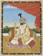 PORTRAIT D'UN MAHARAJA DOGRA  École sikh, Punjab, fin XIXe ou début XXe siècle