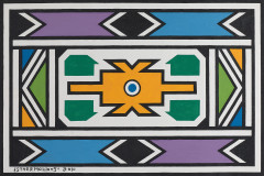 ¤ Esther MAHLANGU (Sud-Africaine - Née en 1935) Ndebele abstract - 2010 Acrylique sur toile