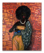 Ishmael ARMAH (Ghanéen - Né en 1986) Princess of Ashanti Kingdom - 2023 Acrylique sur toile