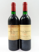 2 bouteilles CHÂTEAU TROTANOY 1989 Pomerol (1 base goulot, 1 légèrement bas, 1 étiquette léger abimée, 1 très abimée