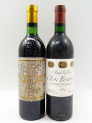 2 bouteilles 1 bt : CHÂTEAU CLOS FOURTET 1986 1er GCC (B) Saint Emilion (étiquette léger tachée)