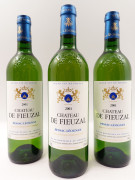 12 bouteilles CHÂTEAU DE FIEUZAL 2001 (blanc) CC Pessac Léognan Caisse bois d'origine