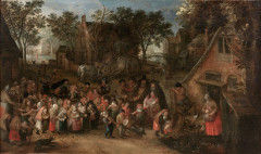 David VINCKBOONS Malines, 1576 - Amsterdam, 1629 La mariée de Pentecôte Huile sur panneau parqueté