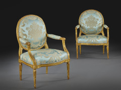 PAIRE DE FAUTEUILS À LA REINE D'ÉPOQUE LOUIS XVI Estampille de Jean-Baptiste Claude Sené