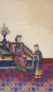 DOUZE PEINTURES À LA GOUACHE SUR PAPIER DE RIZ, Chine, Canton, fin du XIXe-début du XXe siècle