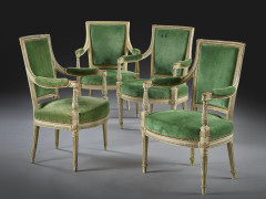 SUITE DE QUATRE FAUTEUILS EN CABRIOLET D'ÉPOQUE LOUIS XVI Estampille de François-Claude Menant