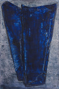 Anna-Eva BERGMAN (1909 - 1987) N°13x[b]-1957 forme bleu - 1957 Tempera et feuilles de métal sur toile