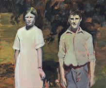 Claire TABOURET (Française - Née en 1981) Les enfants (série "Les Insoumis") - 2012 Acrylique sur toile