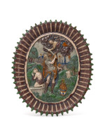 PLAT OVALE EN CÉRAMIQUE À GLAÇURE PLOMBIFÈRE, SUITE DE PALISSY, PARIS, FONTAINEBLEAU OU PRÉ D'AUGE, DU XVIIe SIÈCLE