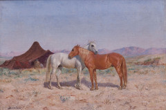 John Lewis SHONBORN 1852-1931 Chevaux Huile sur toile