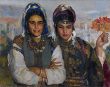 José CRUZ HERRERA 1890-1972 Beautés marocaines Huile sur toile