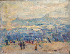 Ibrahim SAFI 1898-1983 - Azerbaïdjan La Corne d'Or Huile sur toile