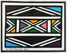 Esther MAHLANGU Née en 1935 - Afrique du Sud Sans titre - 2010 Acrylique sur toile