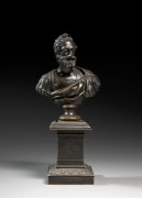 École française du XIXe siècle  Buste du roi Henri IV en empereur romain