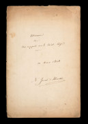 JUNOT D’ABRANTÈS (Louis Napoléon)  Mémoires sur nos rapports avec le Saint-Siège.  Paris, 10 mars 1848.