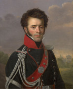 Jean-Baptiste Louis GERMAIN Reims, 1782 - 1842 Portrait d'un officier de la Garde nationale à cheval, époque Restauration Huile sur...