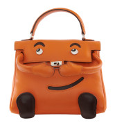 HERMES  "Quelle Idole"  Mini sac KELLY orange  H 12 cm x L 16 cm