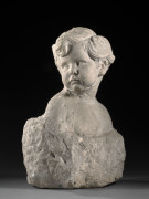 Aimé-Jules DALOU Paris, 1838 - 1902 Buste d'enfant Pierre calcaire