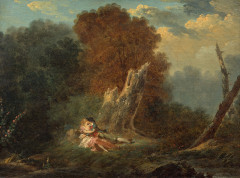 ¤ Ecole française du XVIIIe siècle Entourage de Jean-Frédéric Schall Les deux amants dans un paysage boisé Huile sur toile