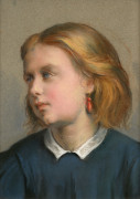 Louis JANMOT Lyon, 1814 - 1892 Portrait de Cécile, fille de l'artiste Pastel