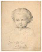 Louis JANMOT Lyon, 1814 - 1892 Portrait de Cécile, fille de l'artiste, à 3 ans Crayon noir et estompe sur papier