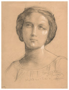 Louis JANMOT Lyon, 1814 - 1892 Etude pour le plafond de l'hôtel de ville de Lyon Crayon noir et rehauts de craie blanche sur papier