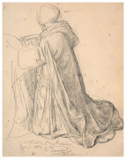 Louis JANMOT Lyon, 1814 - 1892 Etude de saint Dominique pour 'Le Rosaire' Crayon noir et estompe sur papier