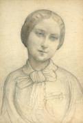 Louis JANMOT Lyon, 1814 - 1892 Portrait de femme Crayon noir sur papier