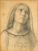 Louis JANMOT Lyon, 1814 - 1892 Etude présumée pour 'L'Assomption de la Vierge' Crayon noir et estompe sur papier