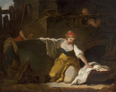 Jean-Honoré FRAGONARD Grasse, 1732 - Paris, 1806 Jeunes lavandières Huile sur toile