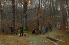 Jean-Léon GÉRÔME Vesoul, 1824 - Paris, 1904 Scène de chasse dans la forêt de Meudon dit La Chasse Rothschild Huile sur toile (Toile...