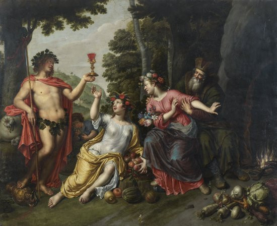 Peter van LINT Anvers, 1609 - 1690 Les quatre saisons Huile sur plaque de métal