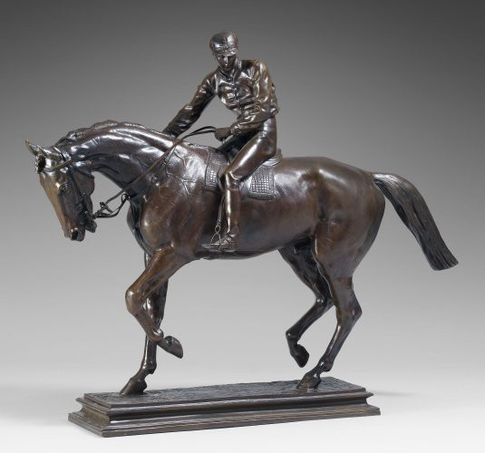 Isidore Bonheur Bordeaux, 1827 - 1901 Le Grand Jockey Bronze à patine brun clair