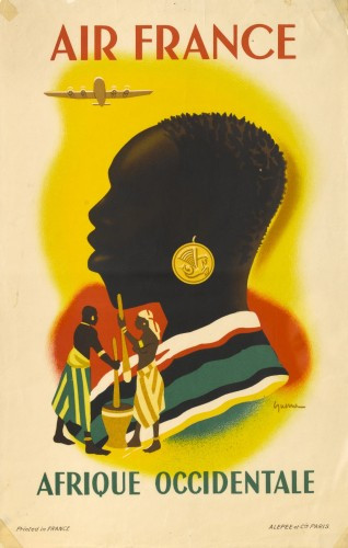 Vincent GUERRA  Air France - Afrique Occidentale Affiche lithographique