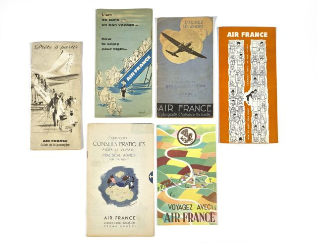 AIR FRANCE  Six brochures publicitaires de conseil au voyageurs