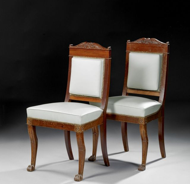 PAIRE DE CHAISES D'EPOQUE EMPIRE