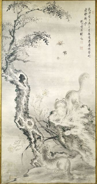 PEINTURE À L'ENCRE ET COULEUR SUR PAPIER, CHINE, DYNASTIE QING, FIN DU XIXE SIÈCLE