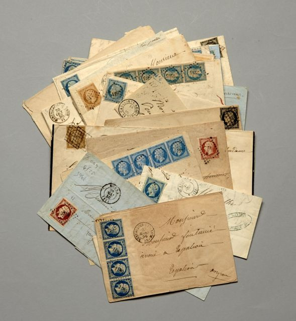 Cérès et Napoléon nd. - 36 Lettres ou fragments de lettres affr. de diverses valeurs des premières émissions portant la plupart des...