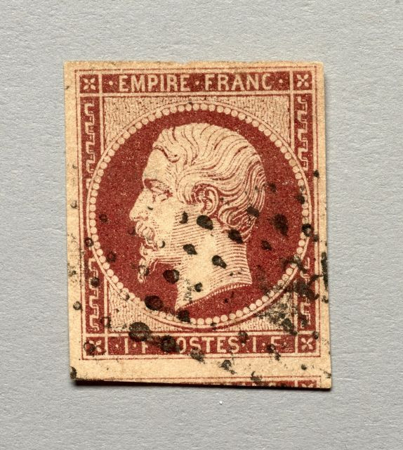 N°18, 1f. carmin oblitéré losange PC. (ill.) Beau d'aspect. Certificat.