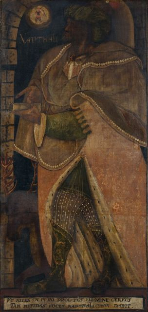 ATTRIBUE A NIKLAUS MANUEL DEUTSCH BERNE, 1484 - 1530 JACOB, SIMON, LEVI, NEPHTALI, GAD ET ASER Suite de six huiles sur toiles