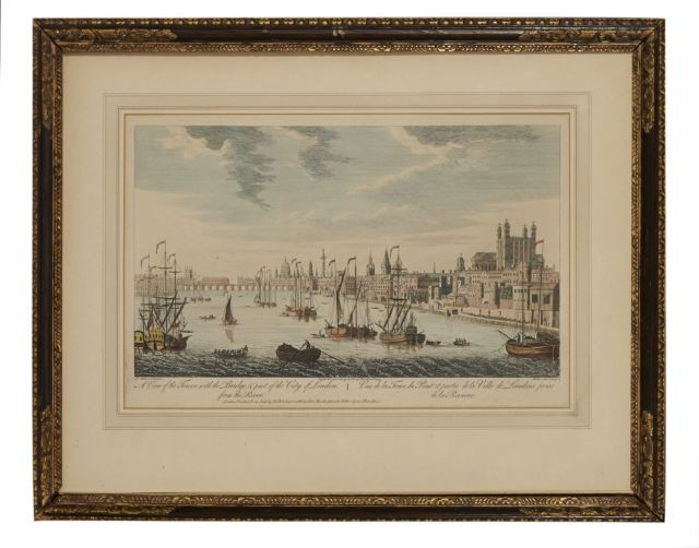 PAR MULLER JR D'APRES J. MAURER "A view of the Tower with the Bridge and part of the City of London" Gravure en couleurs