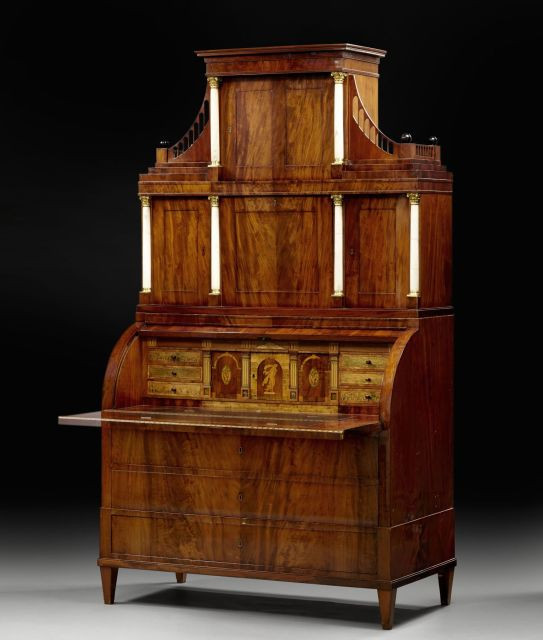 BUREAU-SCRIBAN D'EPOQUE BIEDERMEIER, VERS 1820, TRAVAIL PROBABLEMENT SUEDOIS