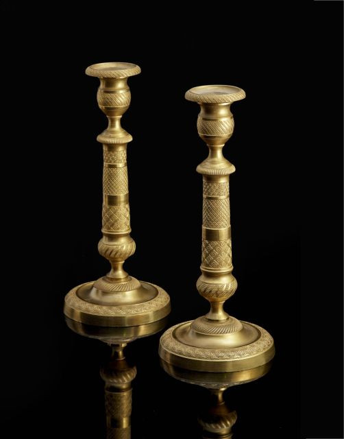 PAIRE DE FLAMBEAUX D'EPOQUE EMPIRE